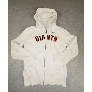 Nike San Francisco Giants Full Zip Hoodie Womens Small MLB White Fleece